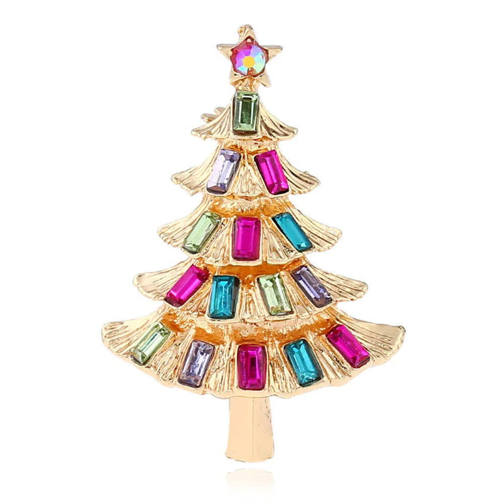 Christmas Tree Brooches Fashion Colorful Diamonds Xmas Gift Brooch Pins Accessories | Mix Mix Style [Hot Seller]-Mix MIx Style