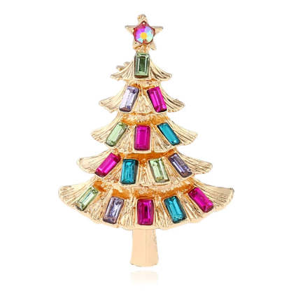 Christmas Tree Brooches Fashion Colorful Diamonds Xmas Gift Brooch Pins Accessories | Mix Mix Style [Hot Seller]-Mix MIx Style