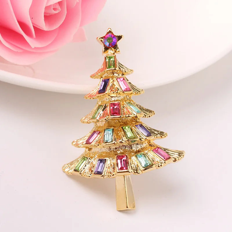 Christmas Tree Brooches Fashion Colorful Diamonds Xmas Gift Brooch Pins Accessories | Mix Mix Style [Hot Seller]-Mix MIx Style