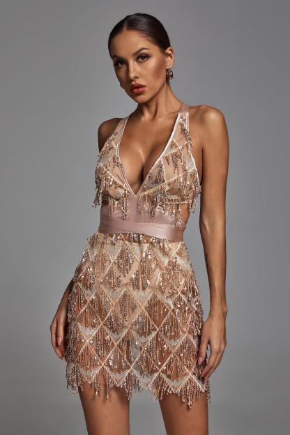Louisa Mini Dress - Champagne-Mix MIx Style