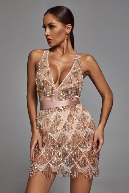 Louisa Mini Dress - Champagne-Mix MIx Style