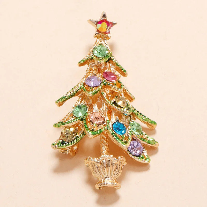 Christmas Tree Brooches Fashion Colorful Diamonds Xmas Gift Brooch Pins Accessories | Mix Mix Style [Hot Seller]-Mix MIx Style
