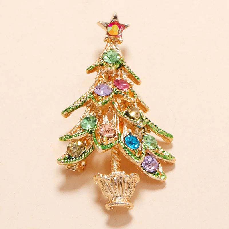 Christmas Tree Brooches Fashion Colorful Diamonds Xmas Gift Brooch Pins Accessories | Mix Mix Style [Hot Seller]-Mix MIx Style