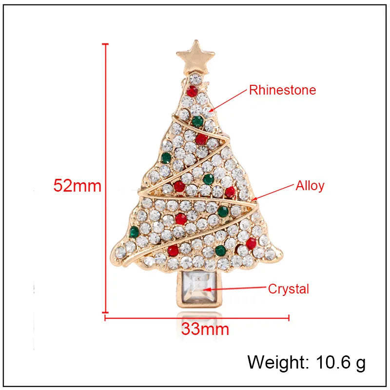 Christmas Tree Brooches Fashion Colorful Diamonds Xmas Gift Brooch Pins Accessories | Mix Mix Style [Hot Seller]-Mix MIx Style