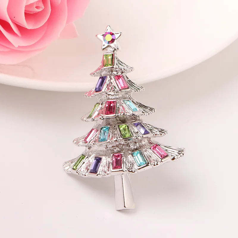 Christmas Tree Brooches Fashion Colorful Diamonds Xmas Gift Brooch Pins Accessories | Mix Mix Style [Hot Seller]-Mix MIx Style