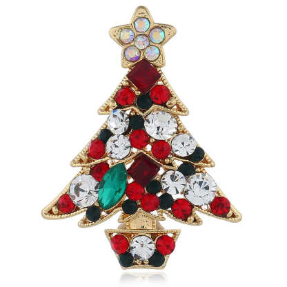 Christmas Tree Brooches Fashion Colorful Diamonds Xmas Gift Brooch Pins Accessories | Mix Mix Style [Hot Seller]-Mix MIx Style