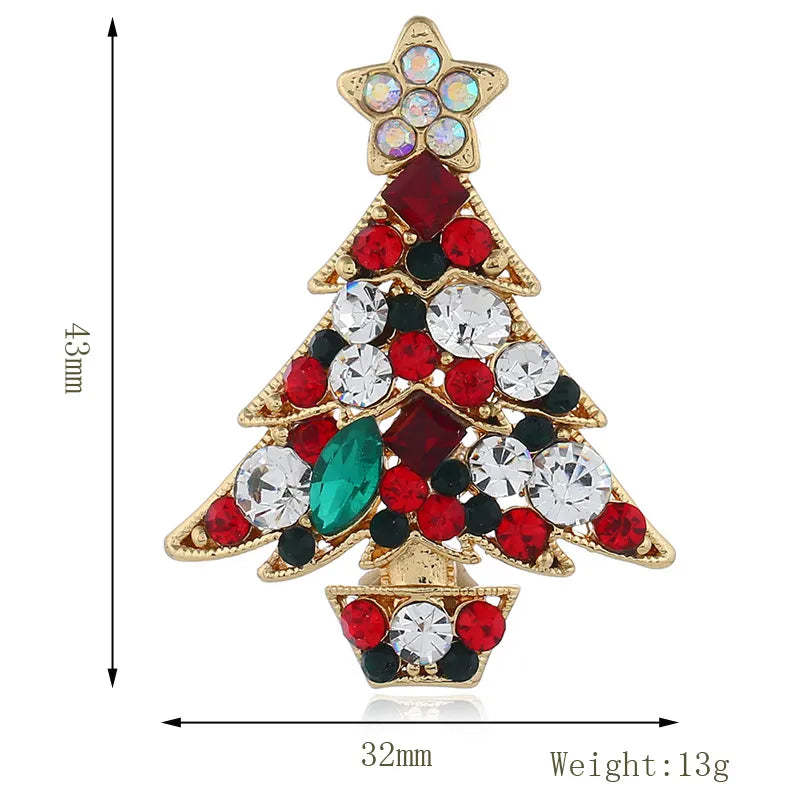 Christmas Tree Brooches Fashion Colorful Diamonds Xmas Gift Brooch Pins Accessories | Mix Mix Style [Hot Seller]-Mix MIx Style