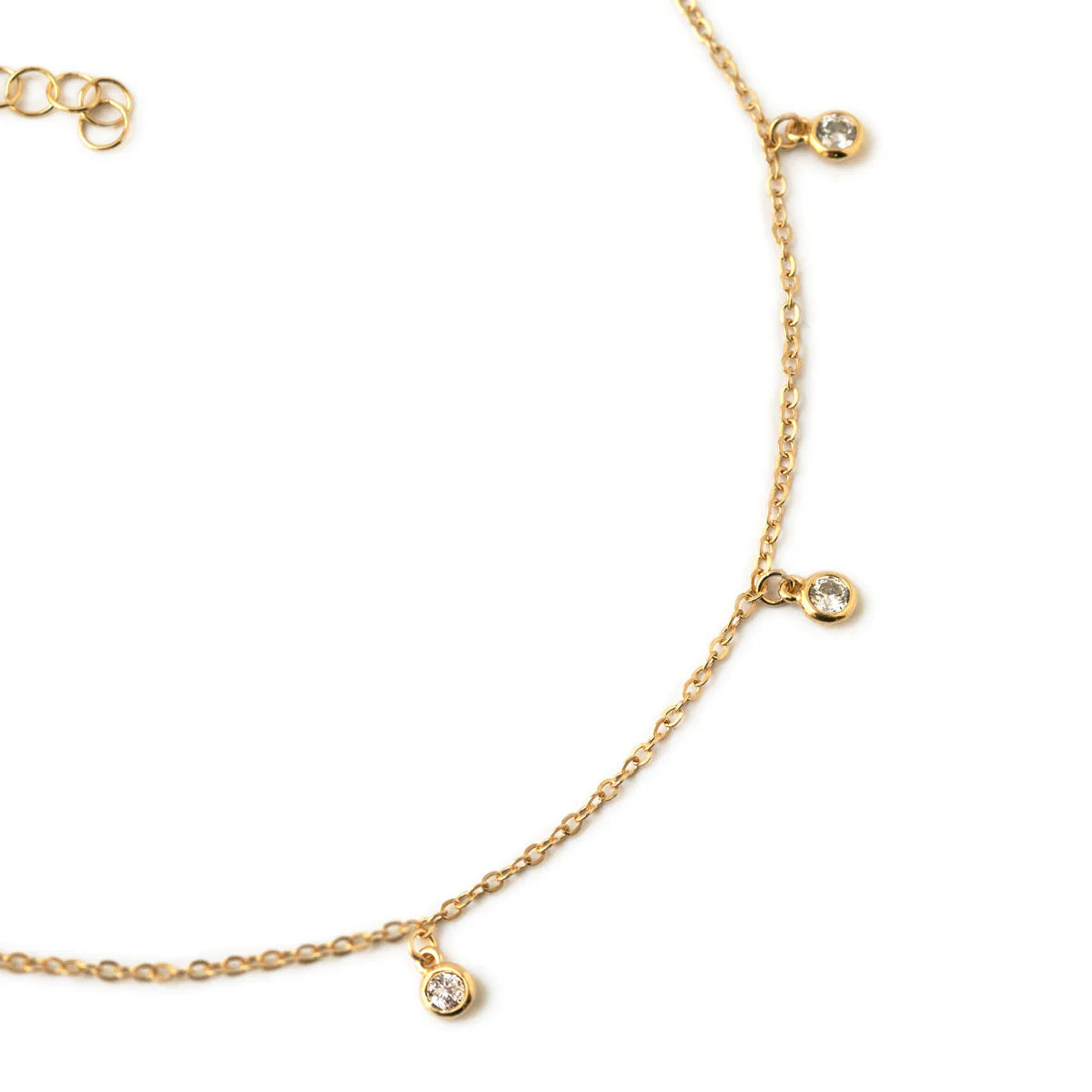 Tiny Moissanite Diamond Dangle s925 Sterling Silver Anklet | Mix Mix Style [Hot Seller]-Mix MIx Style