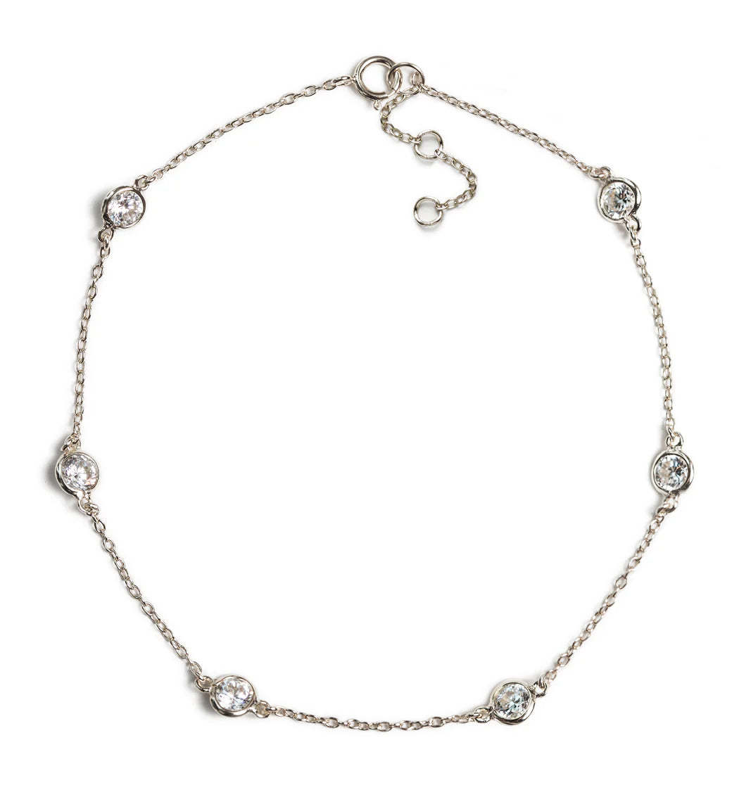 Moissanite Diamond s925 Sterling Silver Chain Anklet | Mix Mix Style [Hot Seller]-Mix MIx Style