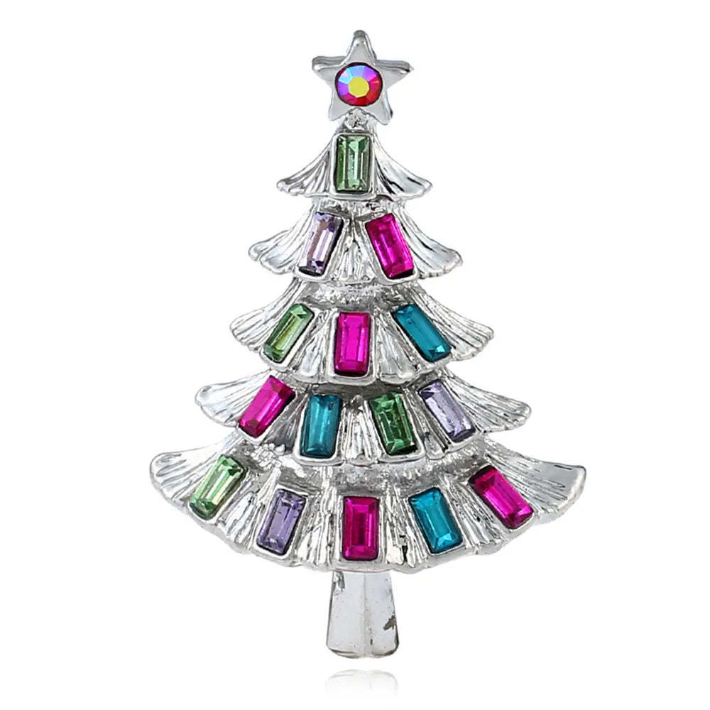 Christmas Tree Brooches Fashion Colorful Diamonds Xmas Gift Brooch Pins Accessories | Mix Mix Style [Hot Seller]-Mix MIx Style