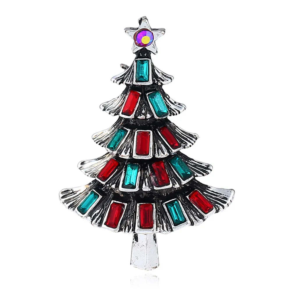 Christmas Tree Brooches Fashion Colorful Diamonds Xmas Gift Brooch Pins Accessories | Mix Mix Style [Hot Seller]-Mix MIx Style
