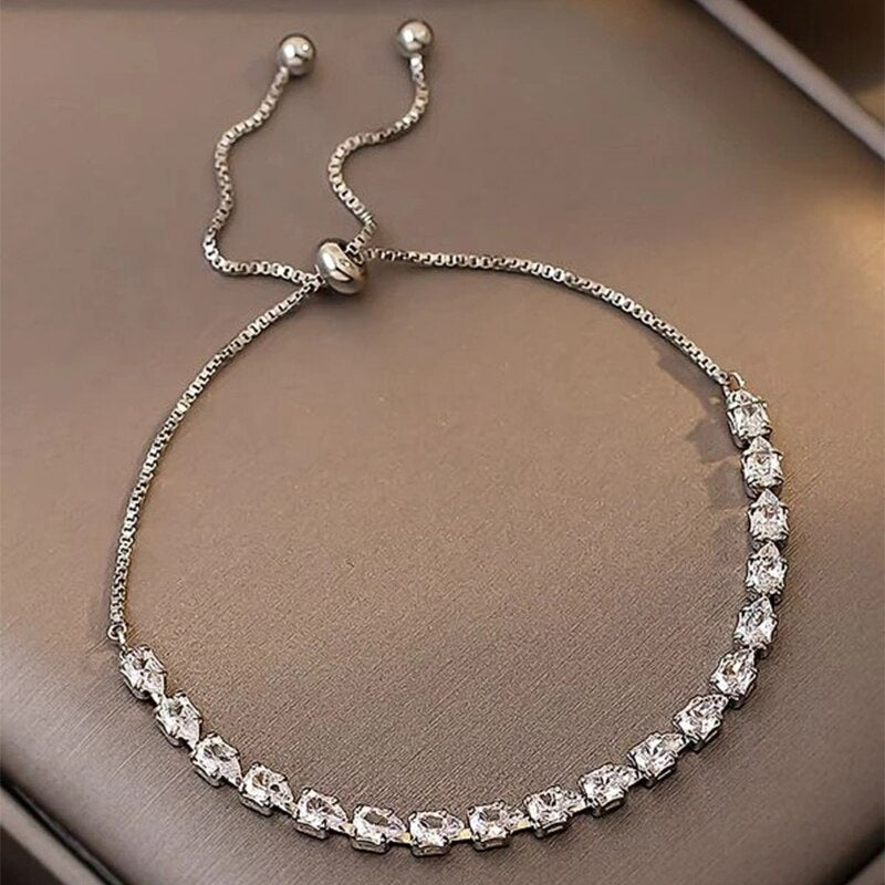 Adjustable Geometric 18k Gold Plated with Moissanite Diamonds Bracelet | Mix Mix Style [Hot Seller]-Mix MIx Style