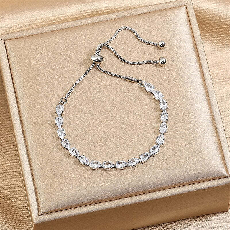 Adjustable Geometric 18k Gold Plated with Moissanite Diamonds Bracelet | Mix Mix Style [Hot Seller]-Mix MIx Style