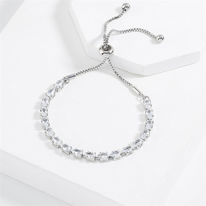 Adjustable Geometric 18k Gold Plated with Moissanite Diamonds Bracelet | Mix Mix Style [Hot Seller]-Mix MIx Style