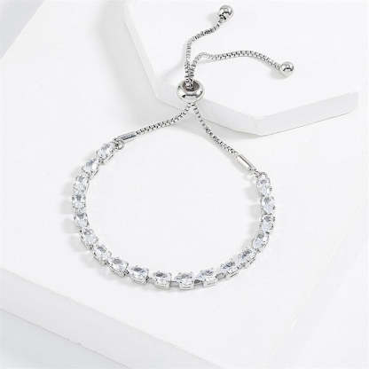 Adjustable Geometric 18k Gold Plated with Moissanite Diamonds Bracelet | Mix Mix Style [Hot Seller]-Mix MIx Style