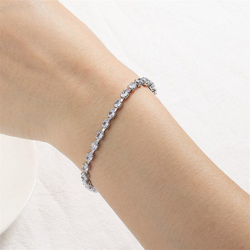 Adjustable Geometric 18k Gold Plated with Moissanite Diamonds Bracelet | Mix Mix Style [Hot Seller]-Mix MIx Style