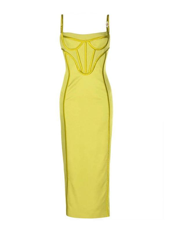 Satin Corset Midi Dress In Green | Mix Mix Style [Hot Seller]-Mix MIx Style