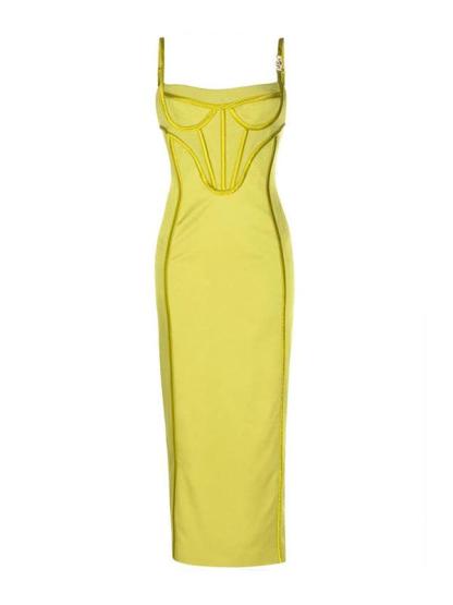 Satin Corset Midi Dress In Green | Mix Mix Style [Hot Seller]-Mix MIx Style