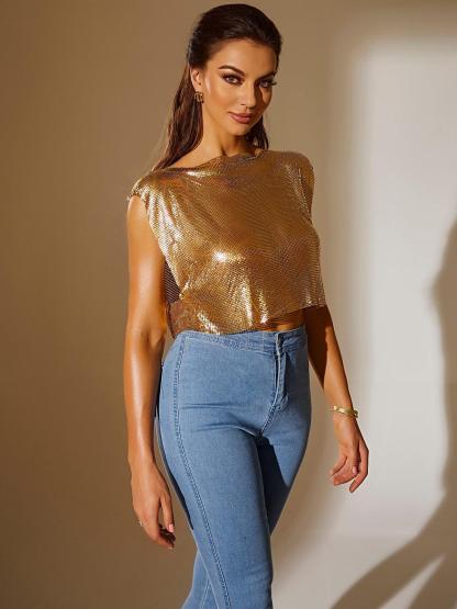 Angelina Sleeveless Chainmail Top-Mix MIx Style