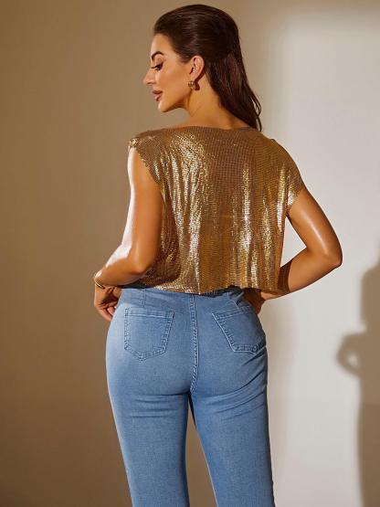 Angelina Sleeveless Chainmail Top-Mix MIx Style
