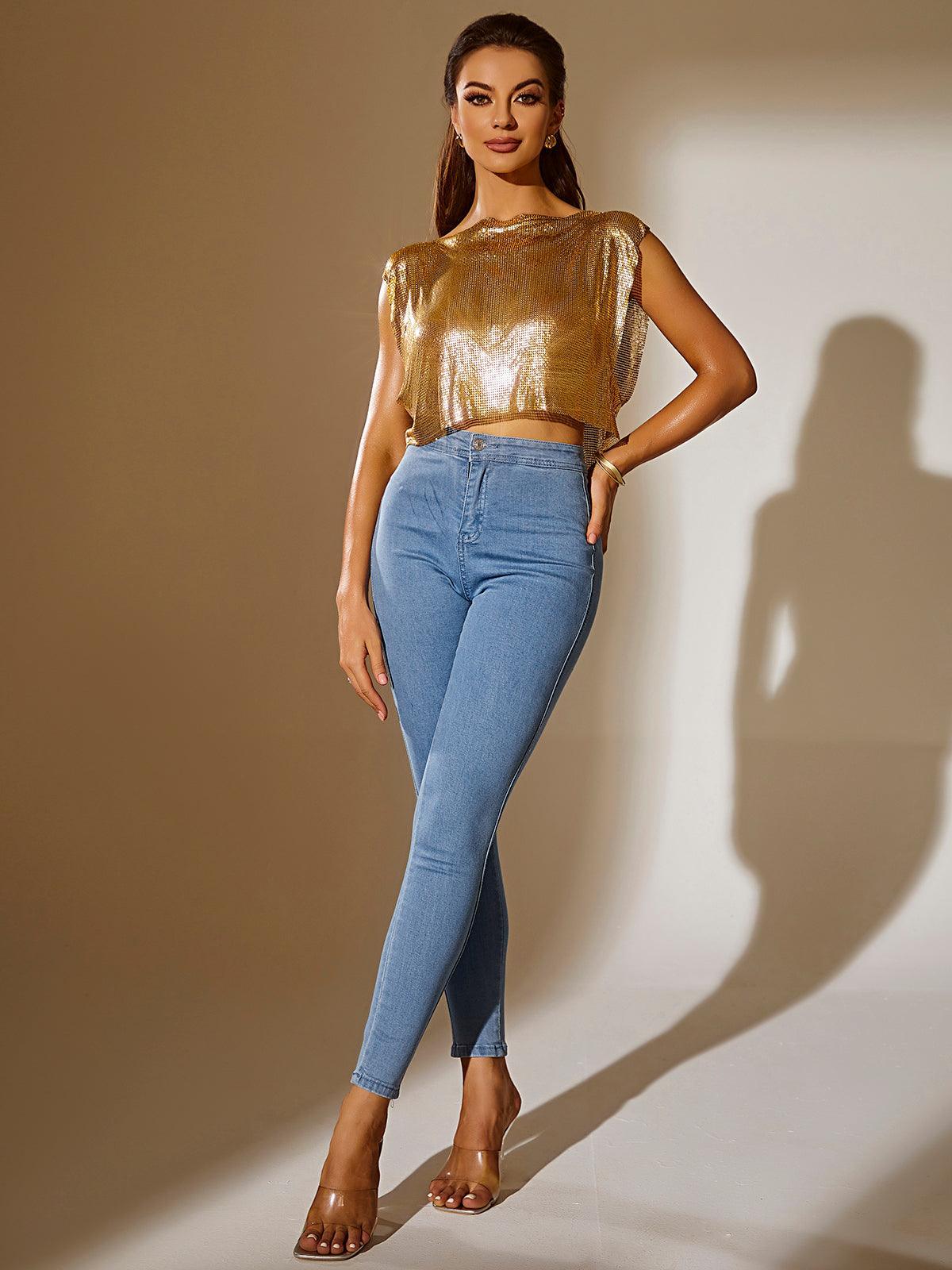 Angelina Sleeveless Chainmail Top-Mix MIx Style