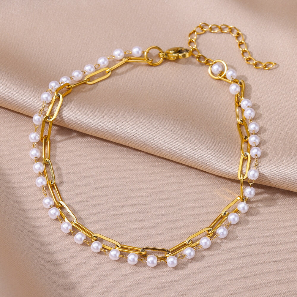 18k gold plated with akoyaa pearl Leg Bracelets Bodychain Gifts | Mix Mix Style [Hot Seller]-Mix MIx Style