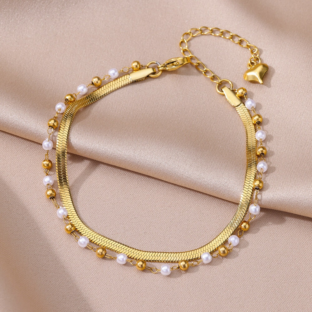 18k gold plated with akoyaa pearl Leg Bracelets Bodychain Gifts | Mix Mix Style [Hot Seller]-Mix MIx Style