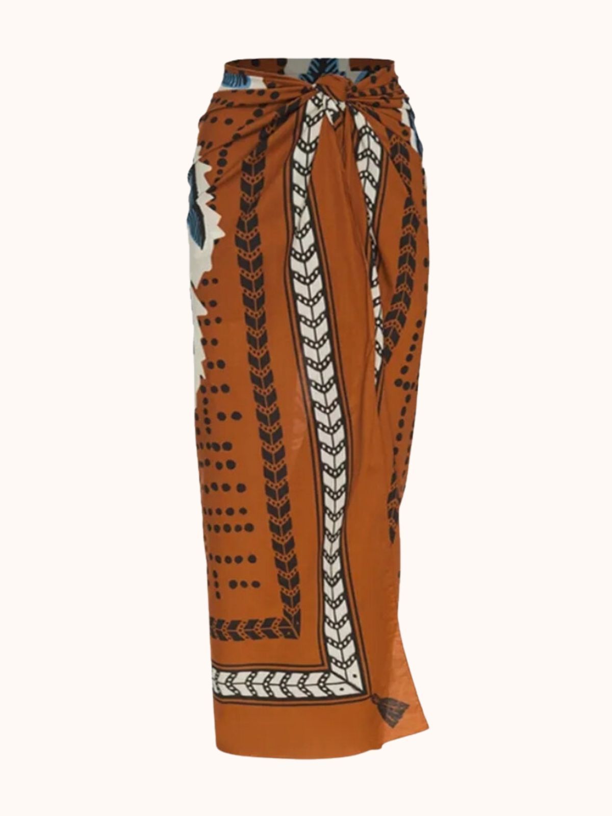 Beach Brown Printed Swimwear Two Piece Set | Mix Mix Style-Mix MIx Style