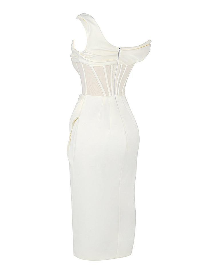 Ariella Satin Corset Dress In Ivory-Mix MIx Style