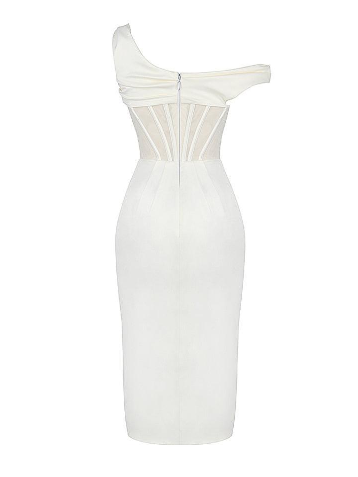 Ariella Satin Corset Dress In Ivory-Mix MIx Style
