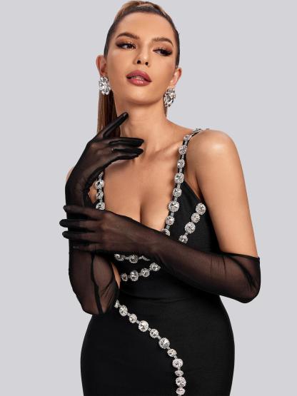 Armani Mesh Gloves In Black-Mix MIx Style