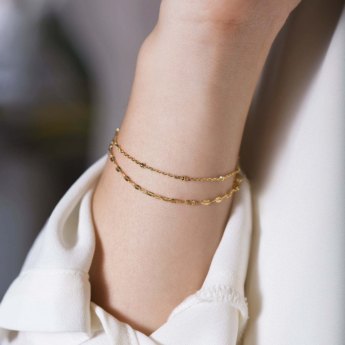 Double Layered 18K Gold Plated Chain Bracelet | Mix Mix Style [Hot Seller]-Mix MIx Style