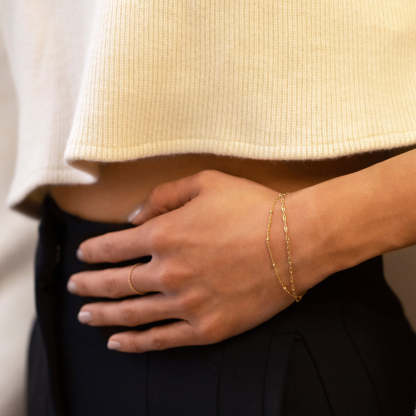 Double Layered 18K Gold Plated Chain Bracelet | Mix Mix Style [Hot Seller]-Mix MIx Style