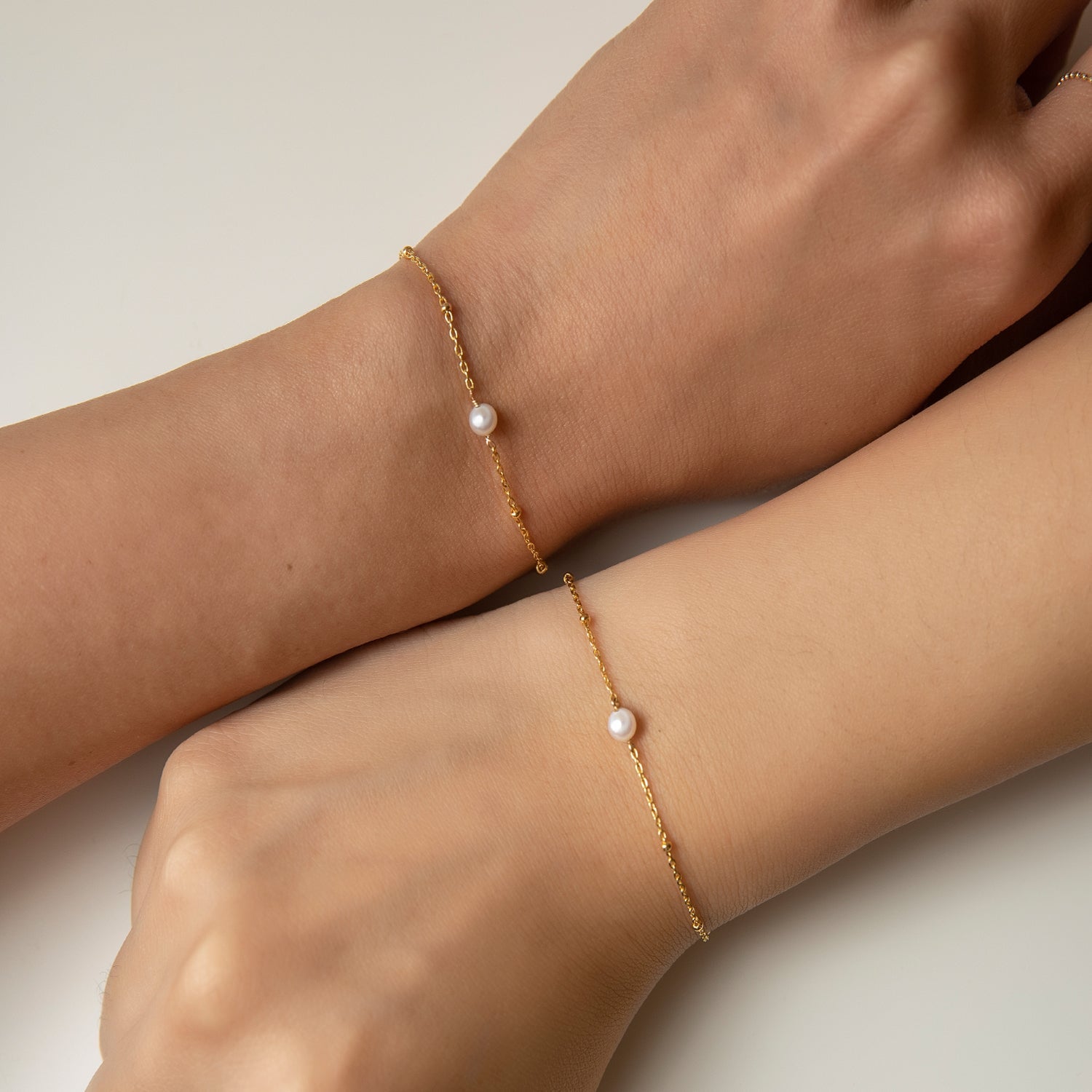 Pearl Bead Chain 18K Gold Plated Bracelet | Mix Mix Style [Hot Seller]-Mix MIx Style