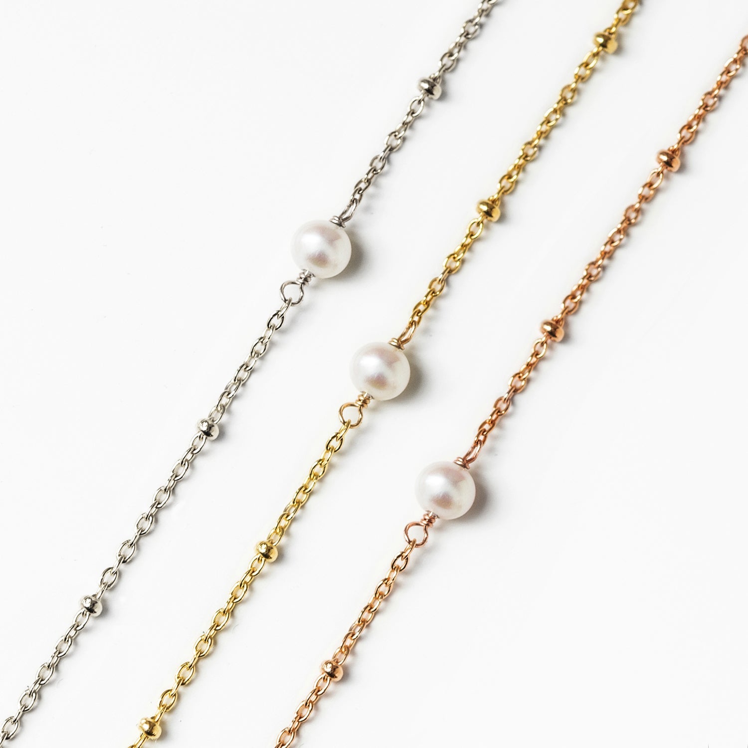 Pearl Bead Chain 18K Gold Plated Bracelet | Mix Mix Style [Hot Seller]-Mix MIx Style