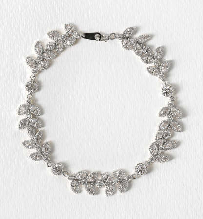Leaf Eternity 18K White Gold Bracelet | Mix Mix Style [Hot Seller]-Mix MIx Style