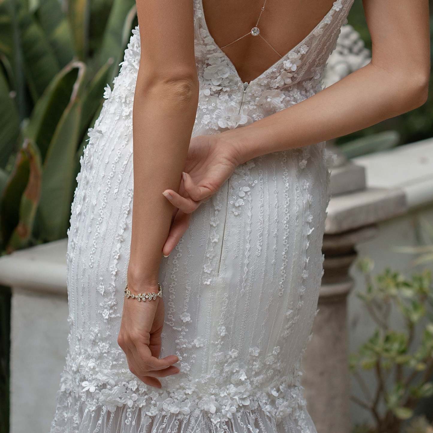 Leaf Eternity 18K White Gold Bracelet | Mix Mix Style [Hot Seller]-Mix MIx Style