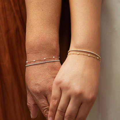 Dainty Crystal Line 18k White Gold Bracelet | Mix Mix Style [Hot Seller]-Mix MIx Style