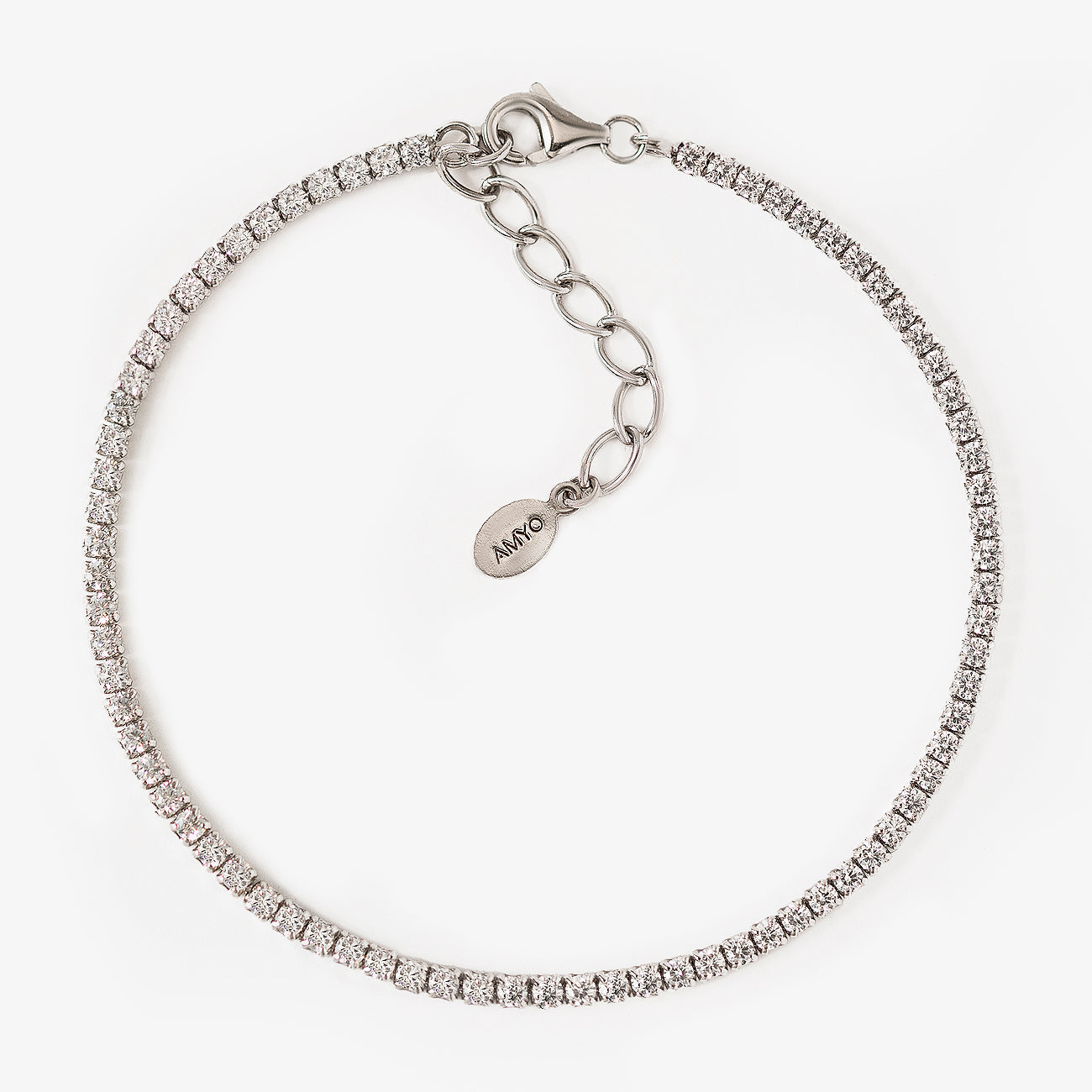 Dainty Crystal Line 18k White Gold Bracelet | Mix Mix Style [Hot Seller]-Mix MIx Style
