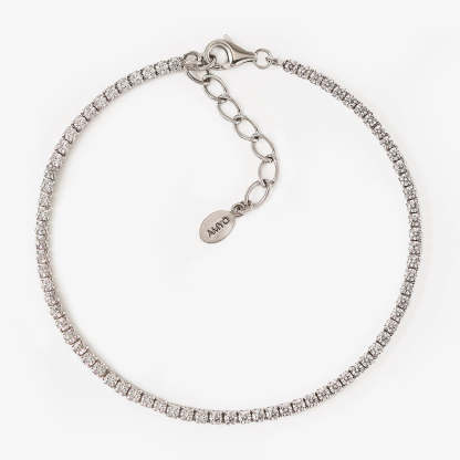 Dainty Crystal Line 18k White Gold Bracelet | Mix Mix Style [Hot Seller]-Mix MIx Style