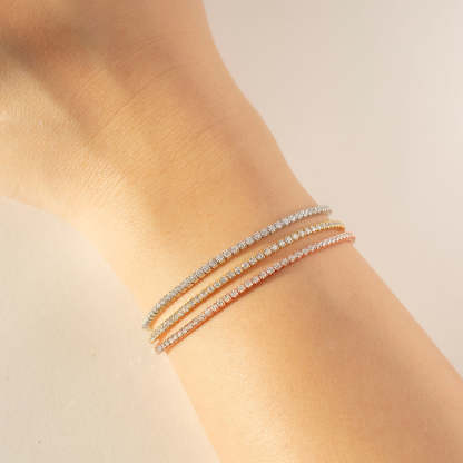 Dainty Crystal Line 18k White Gold Bracelet | Mix Mix Style [Hot Seller]-Mix MIx Style