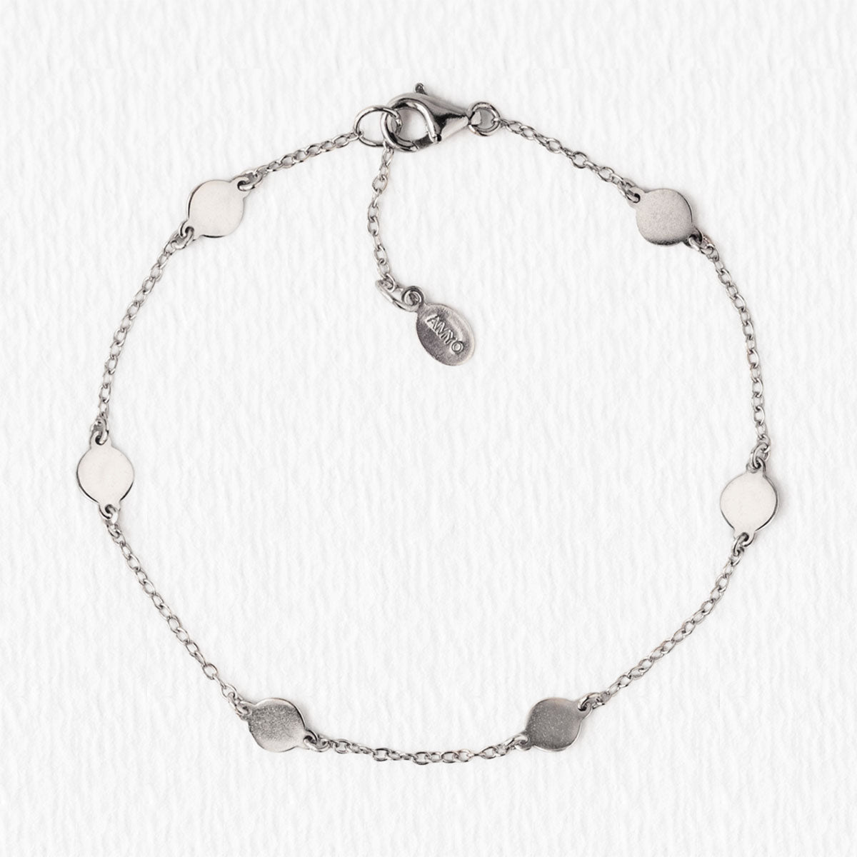 Round Disc 18K White Gold Bracelet | Mix Mix Style [Hot Seller]-Mix MIx Style