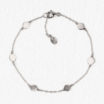 Round Disc 18K White Gold Bracelet | Mix Mix Style [Hot Seller]-Mix MIx Style