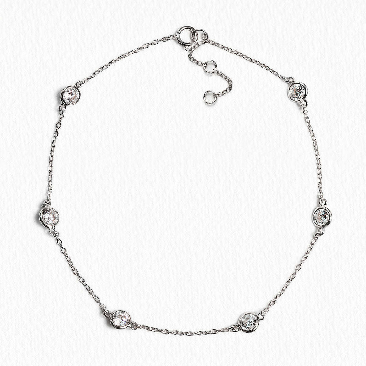 Crystal Chain 18K White Gold Bracelet | Mix Mix Style [Hot Seller]-Mix MIx Style