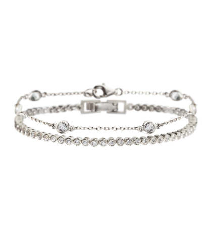 Petite Tennis 18K White Gold Bracelets | Mix Mix Style [Hot Seller]-Mix MIx Style