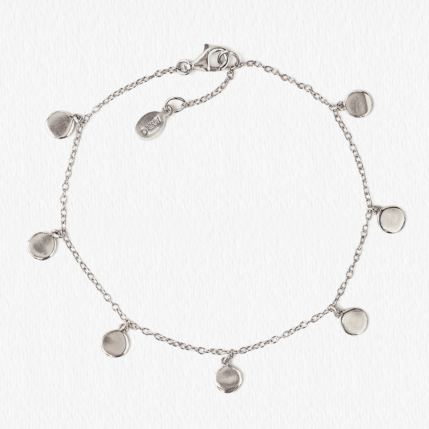 Round Disc 18K White Gold Dangle Bracelet | Mix Mix Style [Hot Seller]-Mix MIx Style