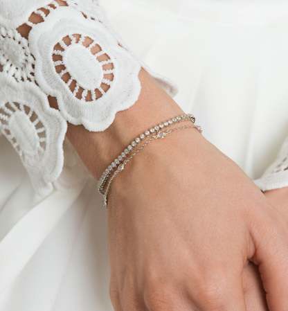 Crystal Chain 18K White Gold Bracelet | Mix Mix Style [Hot Seller]-Mix MIx Style