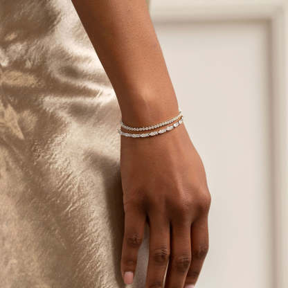 Regal Petite Tennis 18K White Gold Bracelet | Mix Mix Style [Hot Seller]-Mix MIx Style
