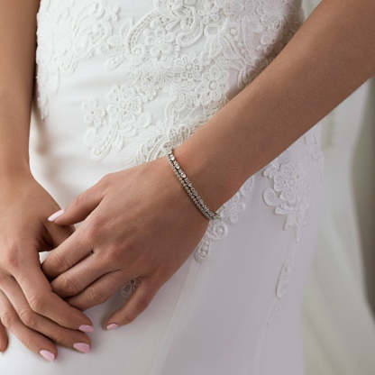 Regal Petite Tennis 18K White Gold Bracelet | Mix Mix Style [Hot Seller]-Mix MIx Style