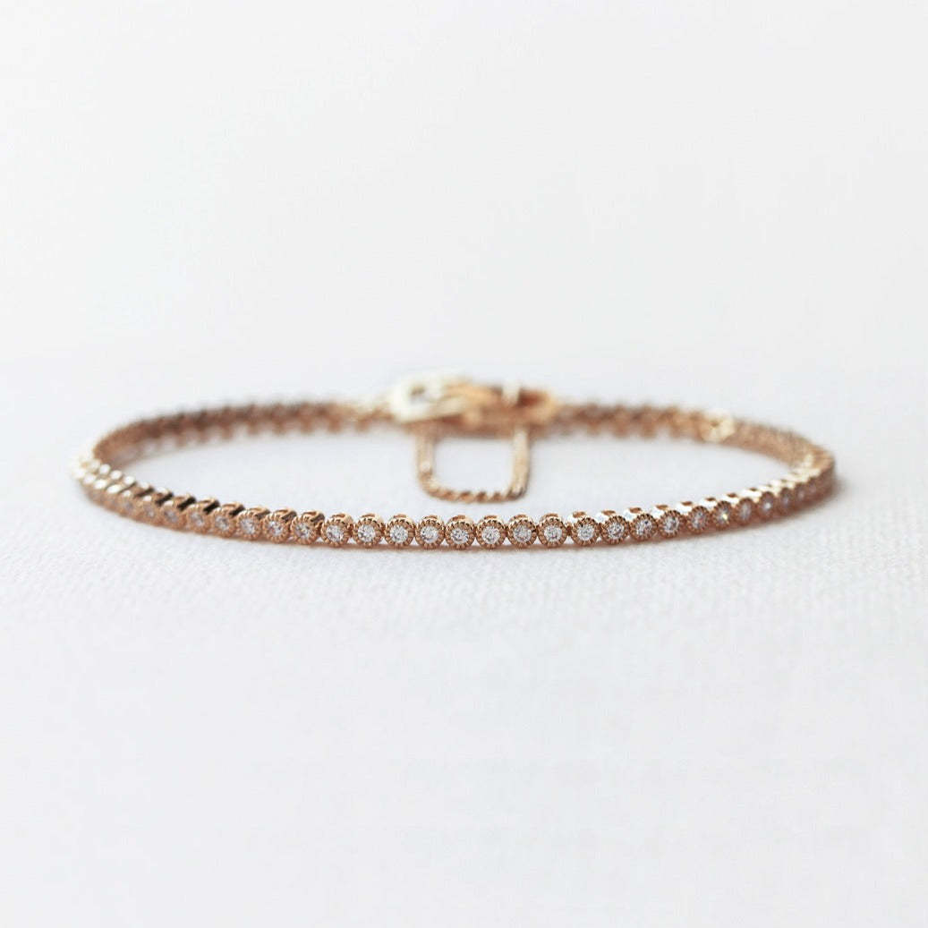 Regal Petite & Mosaic Tennis 18K Rose Gold Plated Bracelets Set | Mix Mix Style [Hot Seller]-Mix MIx Style